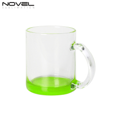 11oz Colorful Bottom Transparent Glass Water Tea Cups