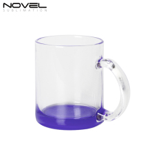 11oz Colorful Bottom Transparent Glass Water Tea Cups