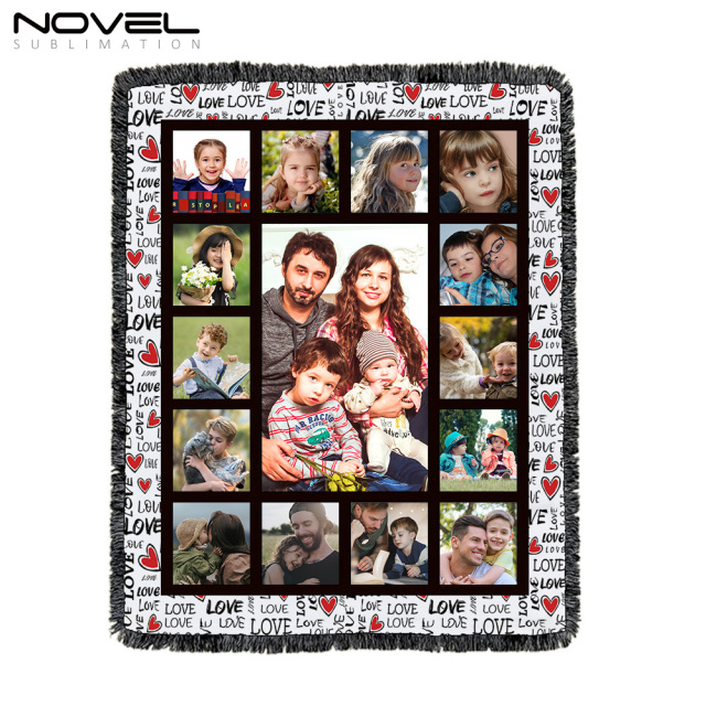 Colorful Sublimation Blank Flannel Grid Blanket With Lace Home Sofa Portable Soft Blanket