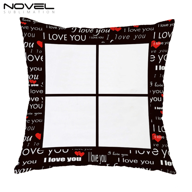 Sublimation Blank Alphabet-print Grid Short Plush Pillowcase With Letters