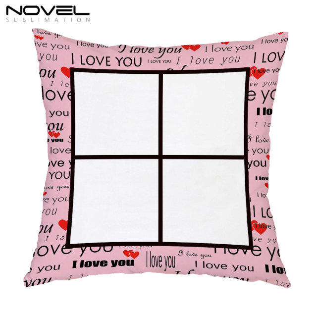 Sublimation Blank Alphabet-print Grid Short Plush Pillowcase With Letters