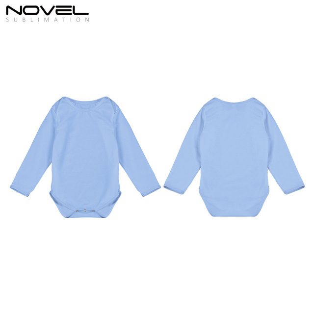 Sublimation Customized Polyester Color Long Sleeve Shirt  Baby Bodysuit For Boys And Girls