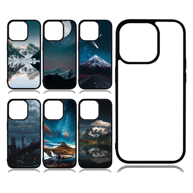 Big Hole For iPhone 14 Pro Sublimation Custom 2D TPU Phone Case Cover With Metal Insert