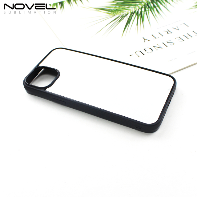 Big Hole For iPhone 14 Plus Custom Logo 2D TPU Phone Case Cover With Metal Insert For Sublimation Printing