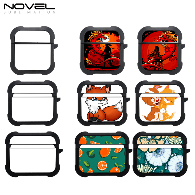 Sublimation Plastic Four Corner Anti-drop Earphone Case For Airpods Pro For  Airpods 1/2/3 DIY Earphone Holder