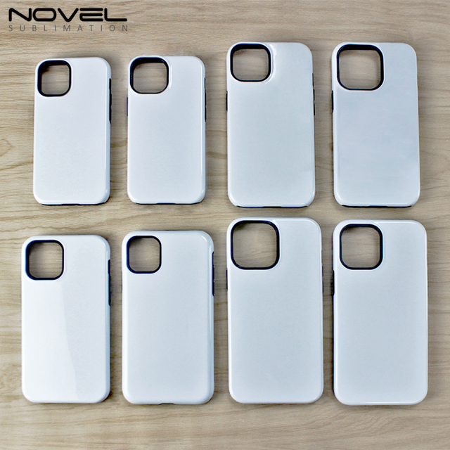 New Arrival 2in1 3D Coating case Sublimation cover customized DIY Cell Phone case for iPhone series