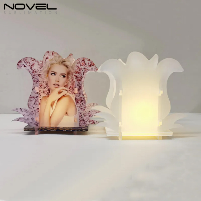 New Arrival Sublimation Acrylic Photo Printing Lantern with LED Candle and Chain