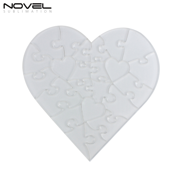New Arrival Sublimation Blank Acrylic Puzzle Jigsaw- Retangle/ Heart/ Square