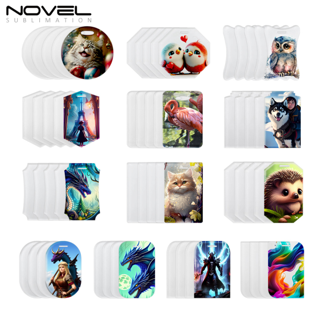 New Arrrival Sublimation Blank Acrylic Luggage Tags/Reserved Seating Tags/Wedding Place Cards with 13 Kinds