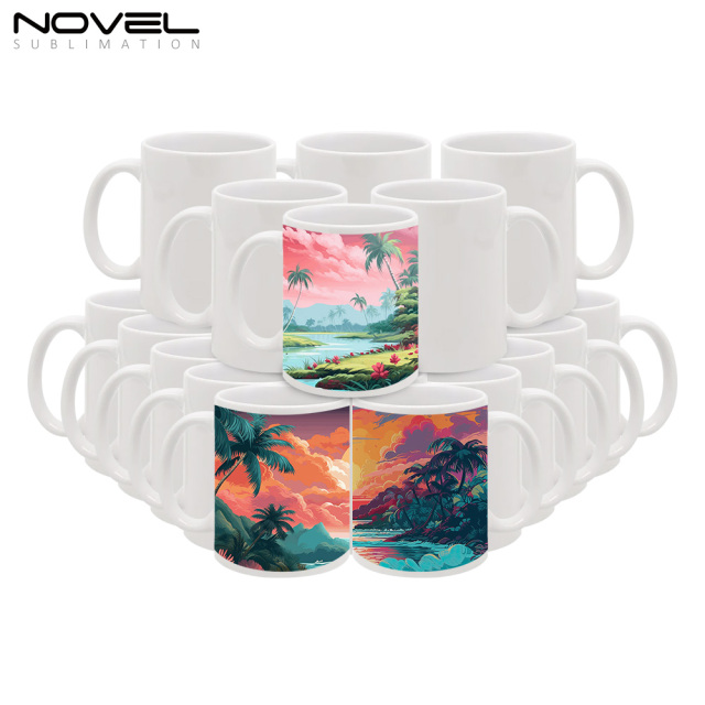 11oz Sublimation Ceramic White Mug Support Personalized Printing