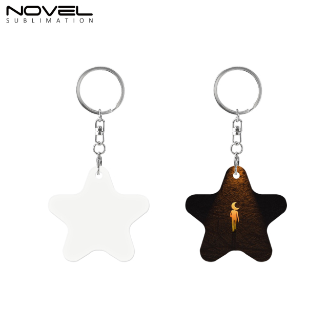 New Arrival Sublimation Aluminium Double Sided Print Keyring DIY Keychain