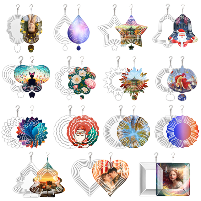 New Arrival Sublimation Aluminum Wind Spinner Double-sided Printable with 13 shapes