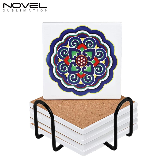 New Arrival Sublimation Coasters DIY Square/Round Ceramic Cup Pad with Cork