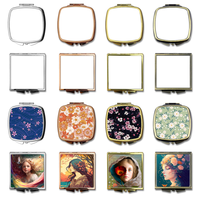Sublimation Blank Pocket Mirror Stainless Steel Compact Mirror