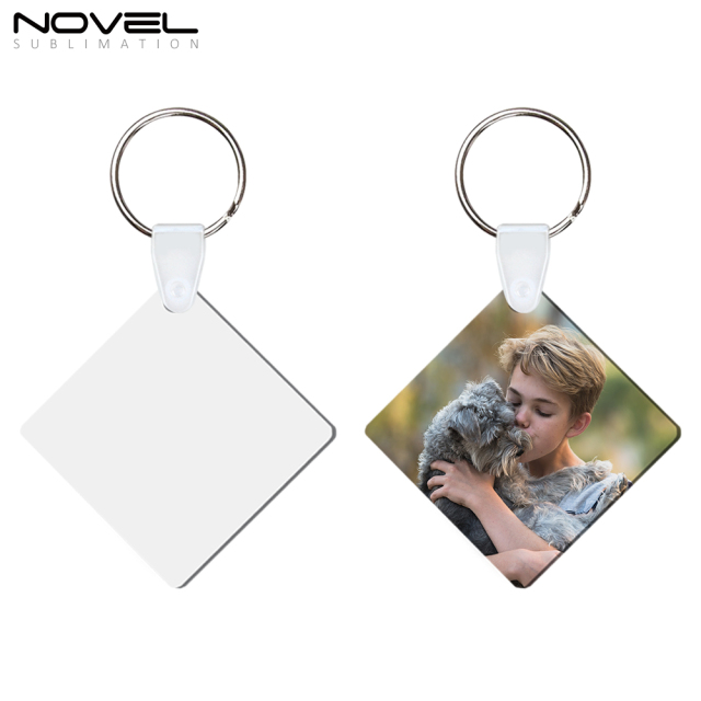 New Arrival Sublimation MDF Double Sided Print Keyring DIY Keychain