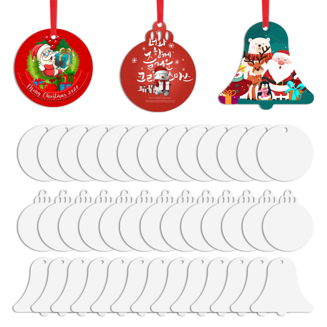 Sublimation Double-Sided Printable Aluminum Xmas Ornament Christmas Decoration