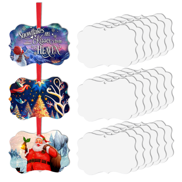 Sublimation Double-Sided Printable Aluminum Xmas Ornament Christmas Decoration