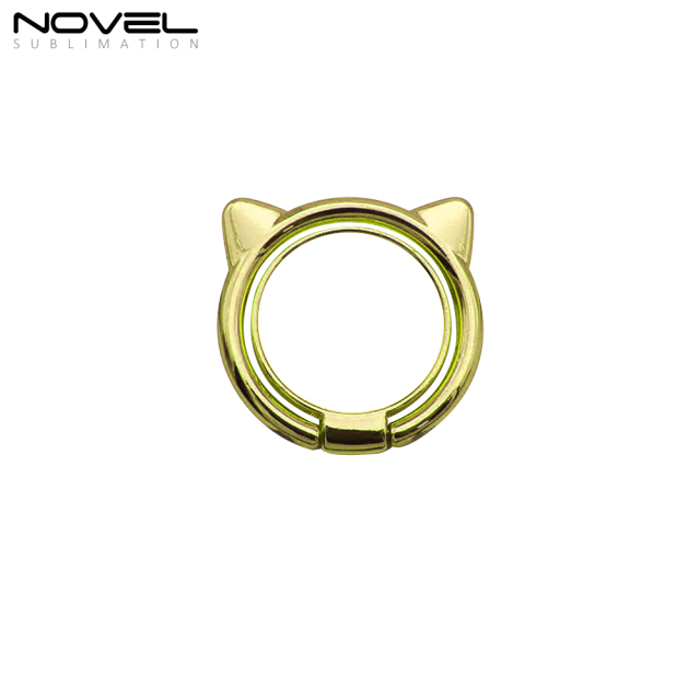 Sublimation 360-Degree Rotating Blank Cat Head Ring Holder For Mobile Phone