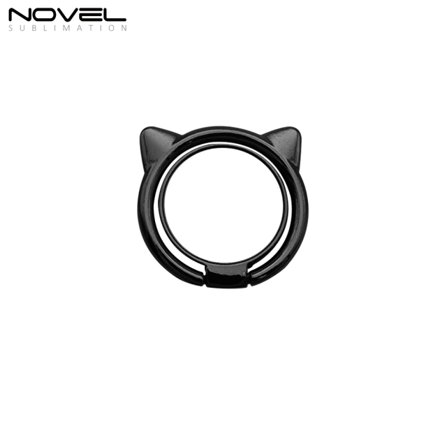 Sublimation 360-Degree Rotating Blank Cat Head Ring Holder For Mobile Phone