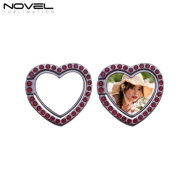 Sublimation 360-Degree Rotating Blank Heart Ring Holder For Mobile Phone