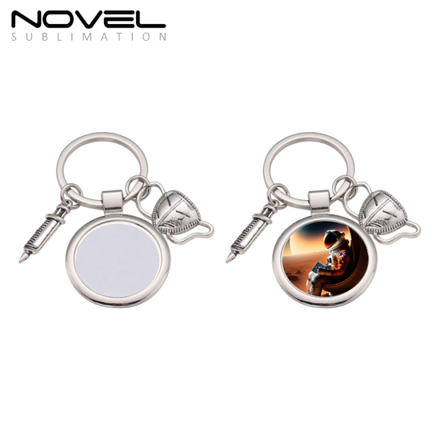 Sublimation Blank Metal Keychain DIY Custom Design Printable Keyring