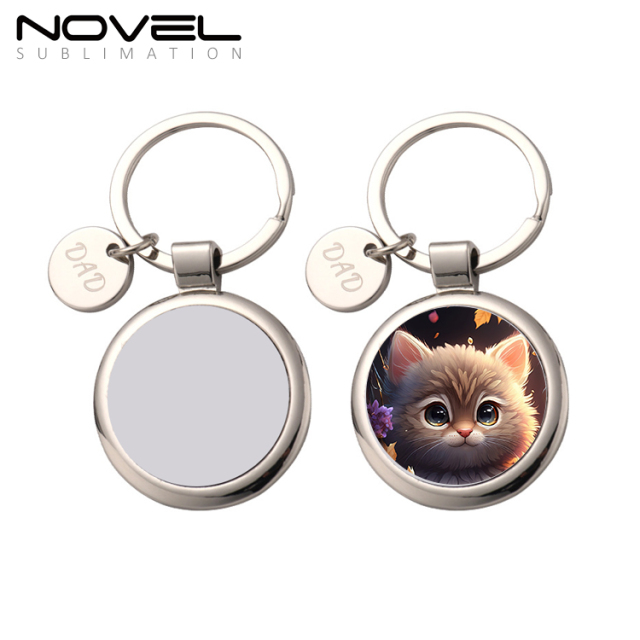 Sublimation Blank Metal Keychain DIY Custom Design Printable Keyring