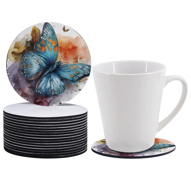 New Arrival Sublimation Coasters DIY Square/Round Neoprene Cup Pad