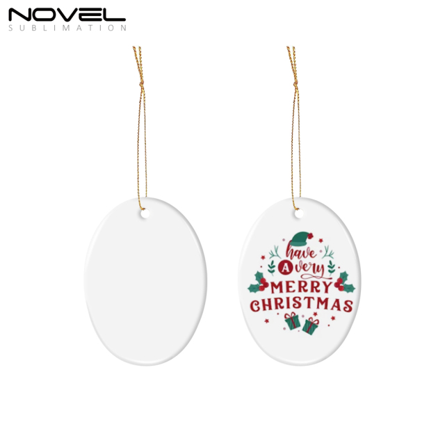 Ceramic Christmas Ornaments Sublimation Christmas Tree Decoration Hangings Pendants