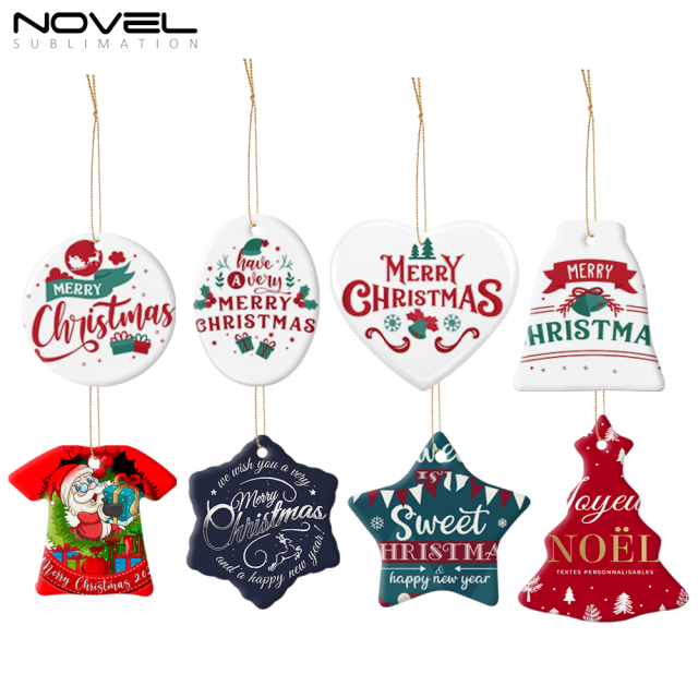 Ceramic Christmas Ornaments Sublimation Christmas Tree Decoration Hangings Pendants