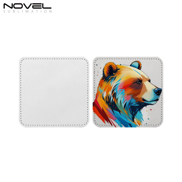 New Arrival Chic Sublimation PU Leather Cap Stickers Cap Decorations DIY Stickers with Four Shapes
