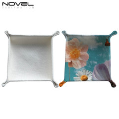 Sublimation Cotton Linen Catchall Tray Desk Organizer Portable Collapsible Travel Jewelry Storage Plate Organizer for Key,Watch,Coin