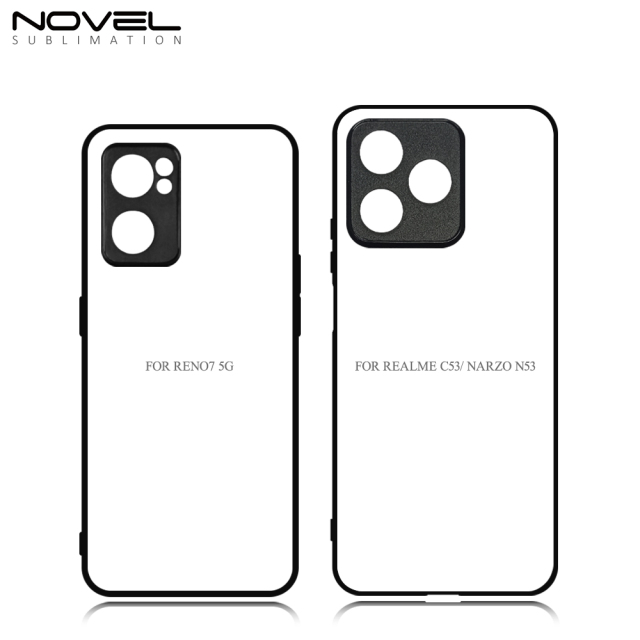 New Arrival!!! For Reno7 5G、Realme C53/ NERZO N53 Sublimation Blank Rubber 2D TPU Phone Case Cover