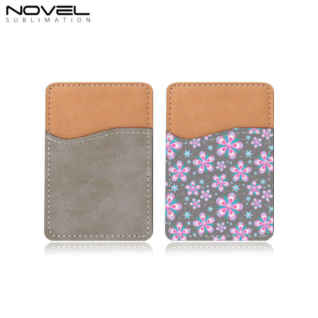 Sublimation Colorful PU Leather Card Holder for Back of Phone Stick Business Credit Card Pocket