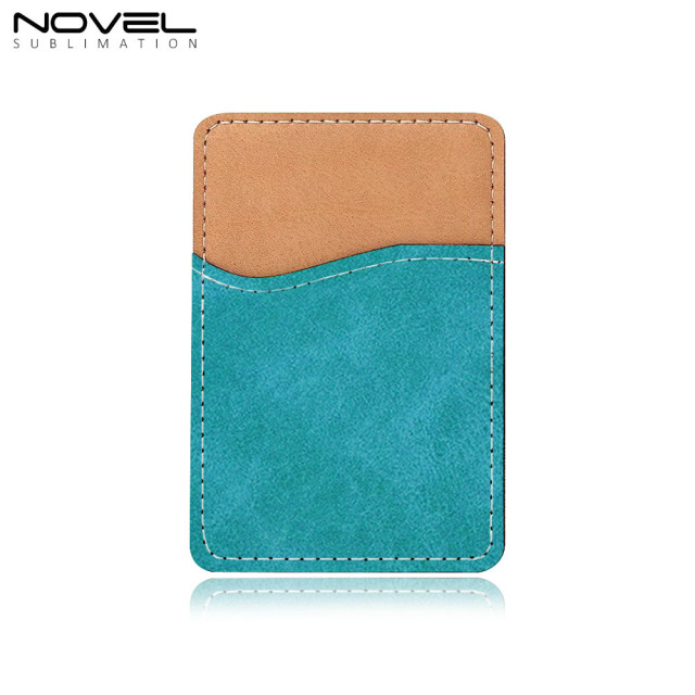 Sublimation Colorful PU Leather Card Holder for Back of Phone Stick Business Credit Card Pocket