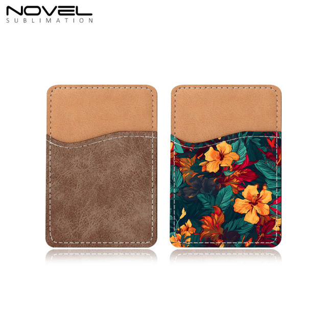 Sublimation Colorful PU Leather Card Holder for Back of Phone Stick Business Credit Card Pocket