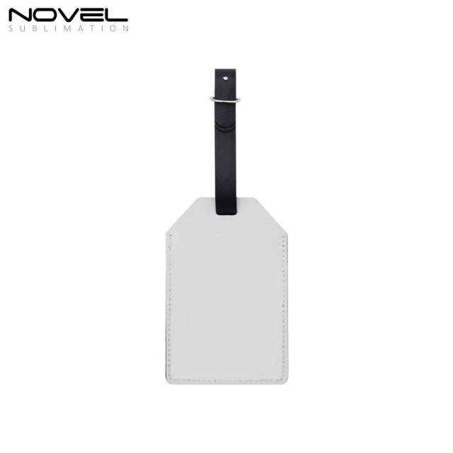 Sublimation PU Leather Luggage Tag Bag Tag White Heat Transfer PU Leather Name Tag Blank Suitcase Tags Travel Business ID Card