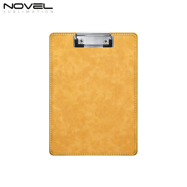 New Style Office PU File Folder Sublimation PU Blank Clip Board with 7 Colors