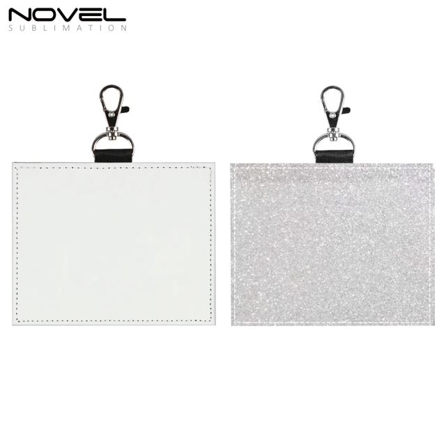 Sublimation Colorful PU Leather Card Holder Business Credit Card Pocket Bag Tag with Metal Buckle
