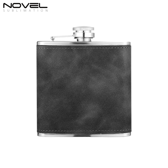 New Arrival Blank Colourful Sublimation PU Leather Hip Flask support Custom Pattern
