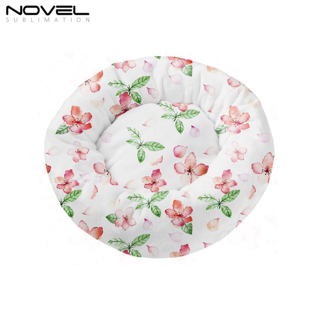 Sublimation Flannel Round Pet Nest Warm Winter Pet Bed Sleeping Mat Kennel Cat Nest Pet Supplies