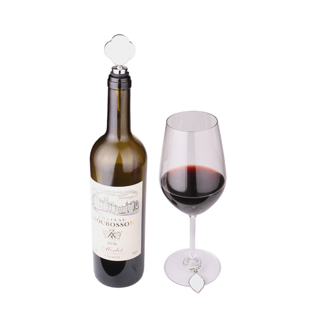 Sublimation Wine Glass Hanging Ring DIY Drink Marker Tags Wine Charms for Stem Glasses Identification for Party Favors Decorations Family Gathering