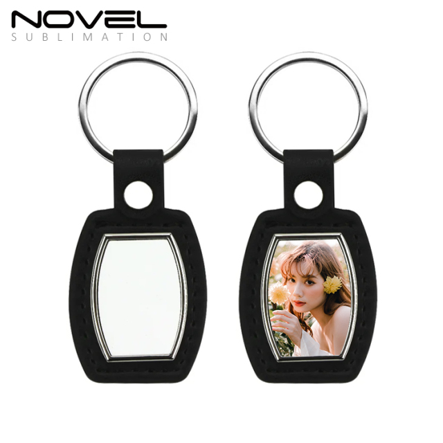 NEW Custom Blank Sublimation PU Back Keychain With Three Shapes