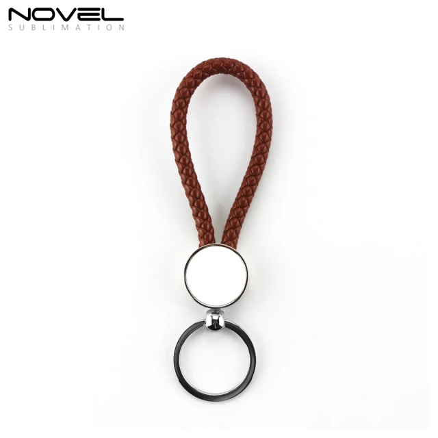 New!!! Custom Sublimation Blank Hanging Rope Keyring Zinc Alloy Keychain With Braided Rope