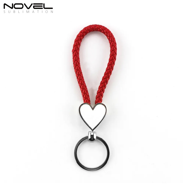 New!!! Custom Sublimation Blank Hanging Rope Keyring Zinc Alloy Keychain With Braided Rope