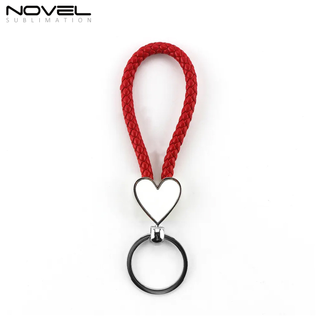 New!!! Custom Sublimation Blank Hanging Rope Keyring Zinc Alloy Keychain With Braided Rope