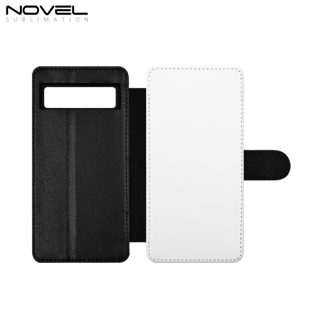 Sublimation Blank PU Leather Flip Phone Case Wallet PC Inside with Card Holder and Stand for Google Pixel 7a Series