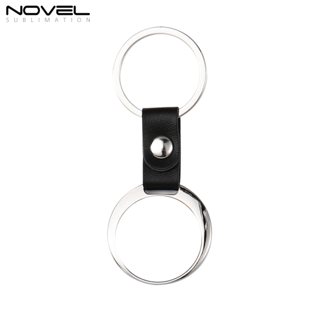 New Arrival Custom Blank Sublimation PU Back Keychain With Three Shapes