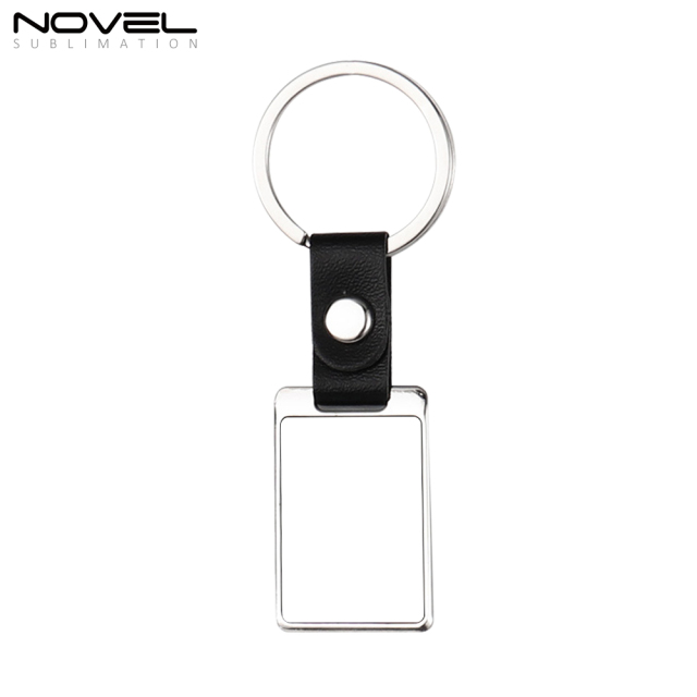 New Arrival Custom Blank Sublimation PU Back Keychain With Three Shapes