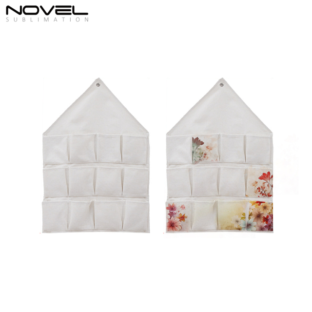 Sublimation Calendar Material Wall-mounted Perforated Triangle Composite Thickened Cotton Linen Storage Bag Grocery Bag