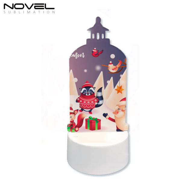 New Arrival Sublimation Acrylic LED Night Light with 2 Shapes Christmas Decoration Blank Pendant Lights